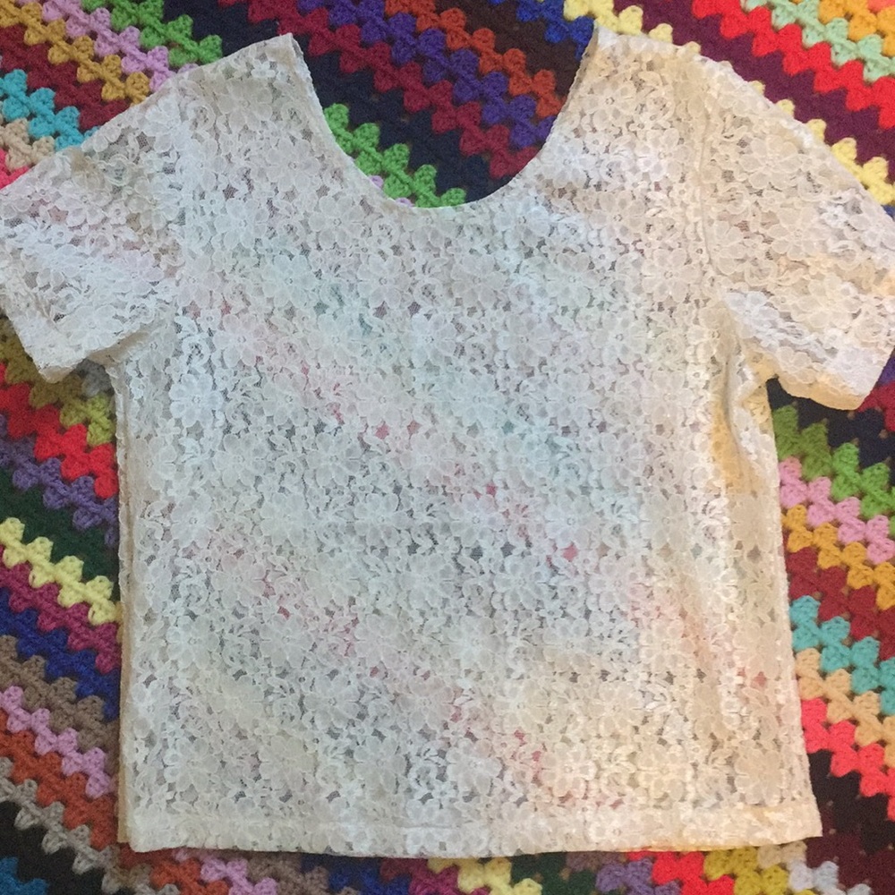 white lace tee